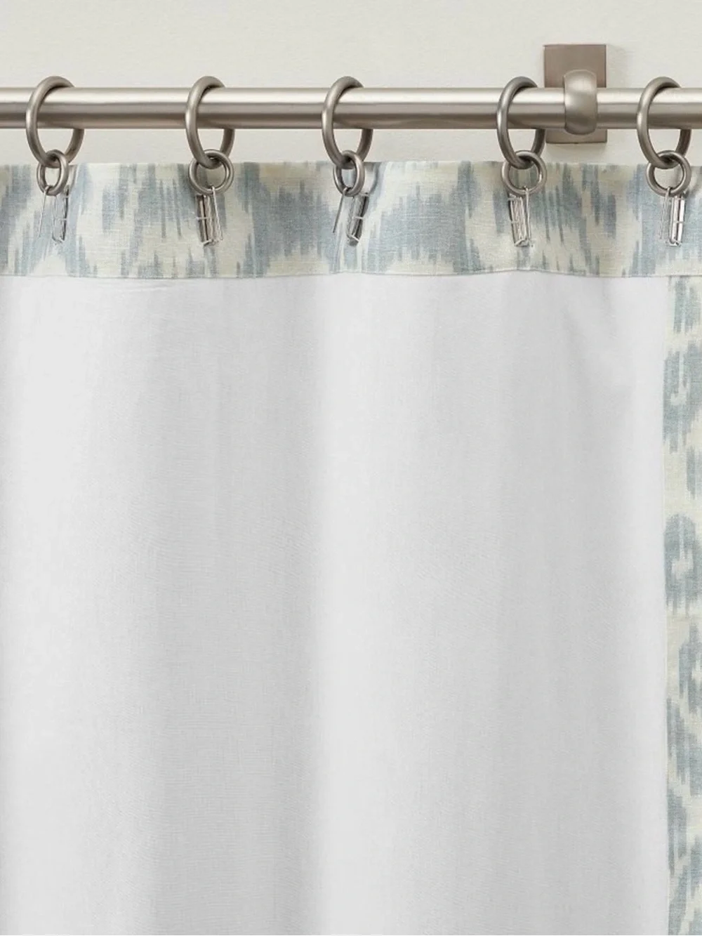 Pottery Barn Light Blue Ikat-Patterned Drapes (2)